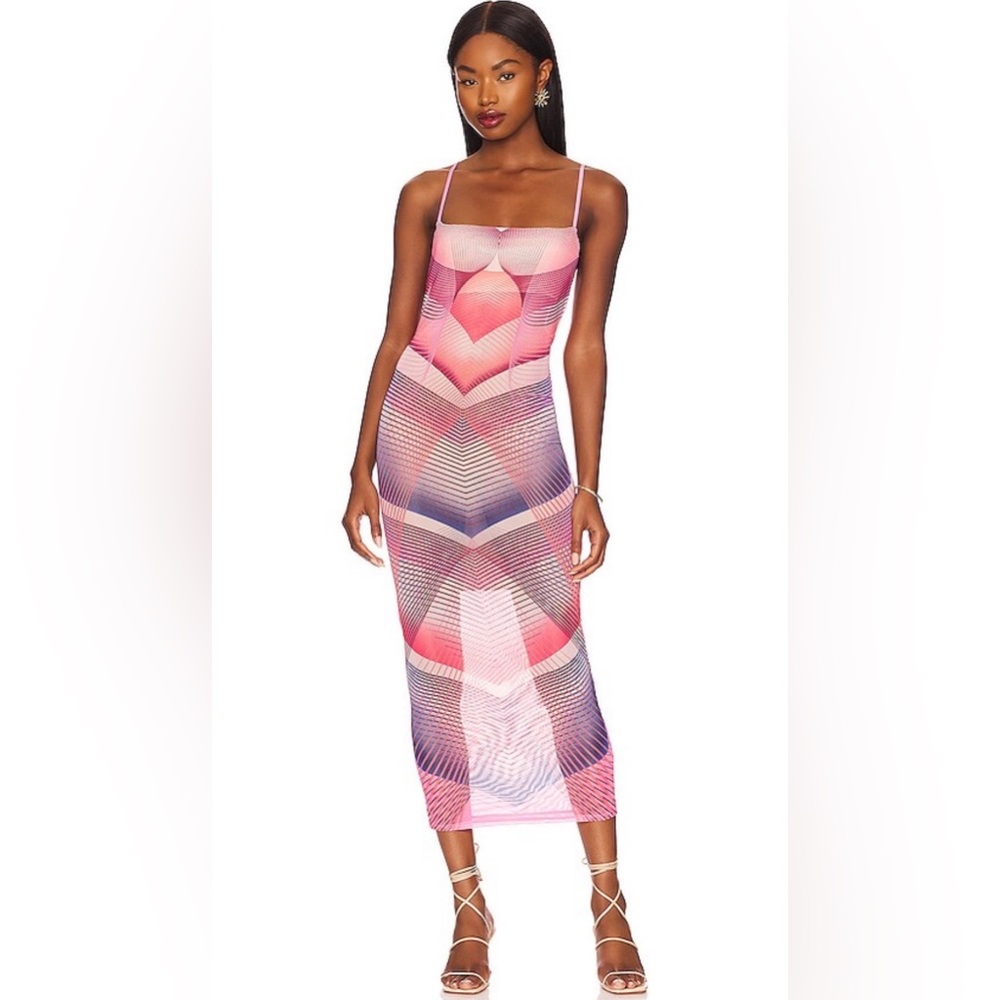 AFRM Modern Geo Print Esmond Midi Dress Womens S